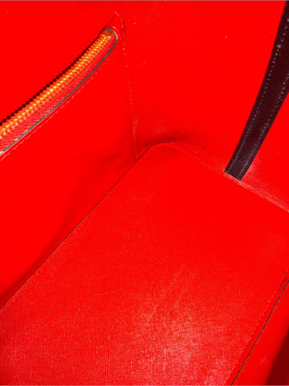 Michael Kors Black Leather Tote with Red Interior and Gold Hardware - Picture 9 of 13